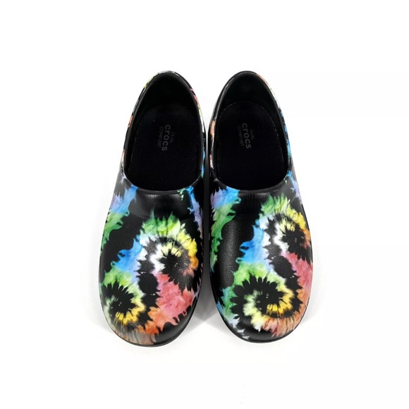 Crocs Neria Pro Clogs Womens Size 6 Colorful Tie Dye Slip On Work Nurse Shoes - Picture 3 of 12